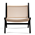 Rattan & Matte Black Accent Armchair 3D model small image 2