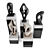 Abstract Sculptures Pedestal: Black & White 3D model small image 2