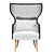 Elegant Emma Bergere Armchair 3D model small image 2