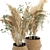 Pampas Bliss: 20 Dry Plants in Wicker Basket 3D model small image 2