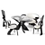 Elegant virtuos S dining set 3D model small image 1