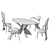 Elegant virtuos S dining set 3D model small image 6