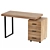 Ashby Desk: White & Chrome, Walnut & Black 3D model small image 3