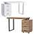 Ashby Desk: White & Chrome, Walnut & Black 3D model small image 4