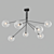 Elegant Minimalist Brass Chandelier 3D model small image 1