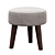 Natural Fibre Wooden Stool 3D model small image 4