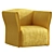 Modern Italian Fabric Armchair 3D model small image 1