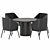 Modern GUBI Dining Table Set 3D model small image 2