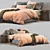 Pink Velvet Italian Modern King Size Bed 3D model small image 2