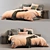 Pink Velvet Italian Modern King Size Bed 3D model small image 3
