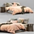 Pink Velvet Italian Modern King Size Bed 3D model small image 1