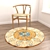 Versatile Round Rugs Set 3D model small image 5