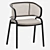 Elegant Kin Rattan Armchair with Metal Frame 3D model small image 1