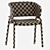 Elegant Kin Rattan Armchair with Metal Frame 3D model small image 4