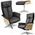 Modern Black Design Relax Armchair 3D model small image 4