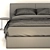 Elegant Gray Meridiani Bed 3D model small image 4