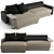 Fendi Casa Halston: Luxurious Sofa with Chaise Lounge 3D model small image 1