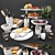 Elegant Kitchen Decor Set 3D model small image 1