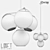 LoftDesigne 1034 Pendant Light: Modern Metal and Glass, 4-Light, E27 3D model small image 2