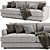 West Elm Haven 2-Seater Sofa: Stylish Comfort for Your Home 3D model small image 3