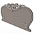 Elegant Carved Headboard 3D model small image 7