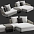 Modern Minotti Lawson Corner Sofa 3D model small image 2