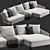 Modern Minotti Lawson Corner Sofa 3D model small image 3