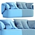 Elegant Crescent Sofa 3D model small image 6