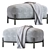 Pawai Pouf: Stylish Gray Ottoman 3D model small image 1