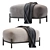 Pawai Pouf: Stylish Gray Ottoman 3D model small image 2