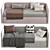 Modern Convertible Sofa Bed - WEENY 3D model small image 2