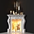Classic Corner Fireplace Set with Candles 3D model small image 1