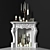 Classic Corner Fireplace Set with Candles 3D model small image 2