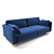 Sleek Liery Blue Sofa 3D model small image 1