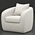 Cozy Jasper Boucle Swivel Armchair 3D model small image 2