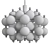 Vintage Kinkeldey Satin Glass Chandelier 3D model small image 3