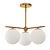 Brass Sphere Stem 3-Light Chandelier 3D model small image 1