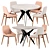 Oscar Dining Chair & Eliza L Table Set 3D model small image 2