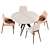 Oscar Dining Chair & Eliza L Table Set 3D model small image 3