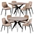 Oscar Dining Chair & Eliza L Table Set 3D model small image 4