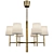 Danish Modernist Brass Chandelier 3D model small image 1