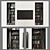 Modern TV Wall Unit Set 3D model small image 1