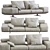 Flexform Leather Wing Sofa 3D model small image 1