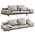 Flexform Leather Wing Sofa 3D model small image 2