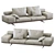 Flexform Leather Wing Sofa 3D model small image 3