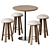 Modern Chic: Sarek Table & BuzziMilk Counter Stool 3D model small image 1