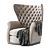 Elegant Bergere Armchair: 108cm x 90cm x 96cm 3D model small image 6