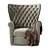 Elegant Bergere Armchair: 108cm x 90cm x 96cm 3D model small image 3