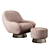 Modern Rocco Swivel Chair & Ottoman 3D model small image 1