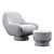 Modern Rocco Swivel Chair & Ottoman 3D model small image 3